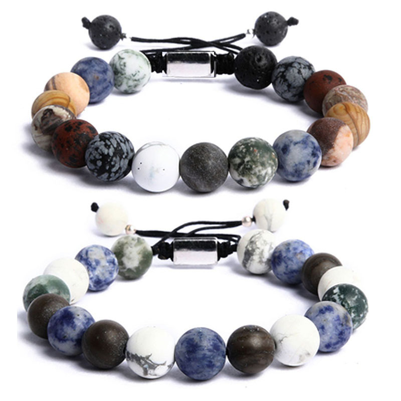 2PCS 2023 New Product Stone: Eight Planets in the Solar System Bracelet, Universe, Galaxy, and Sky Exploration Bracelet_voghion.com