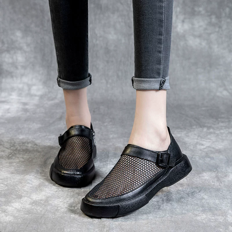 Summer leather sandals, cowhide, plus size