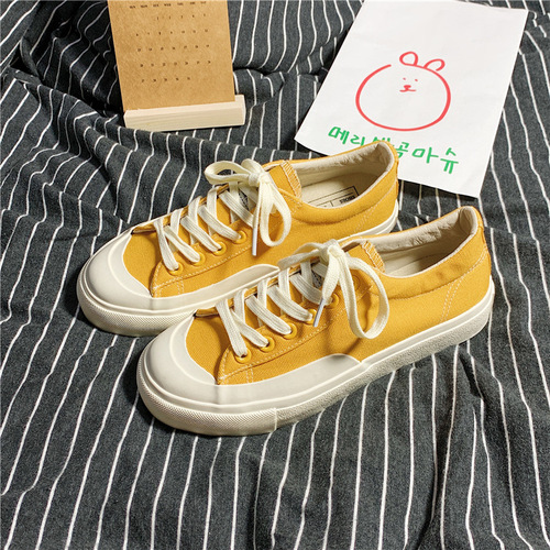 Japanese style Harajuku canvas shoes for female students 2020 versatile street shooting white shoes ulzzang fashionable women's shoes