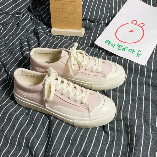 Japanese style Harajuku canvas shoes for female students 2020 versatile street shooting white shoes ulzzang fashionable women's shoes