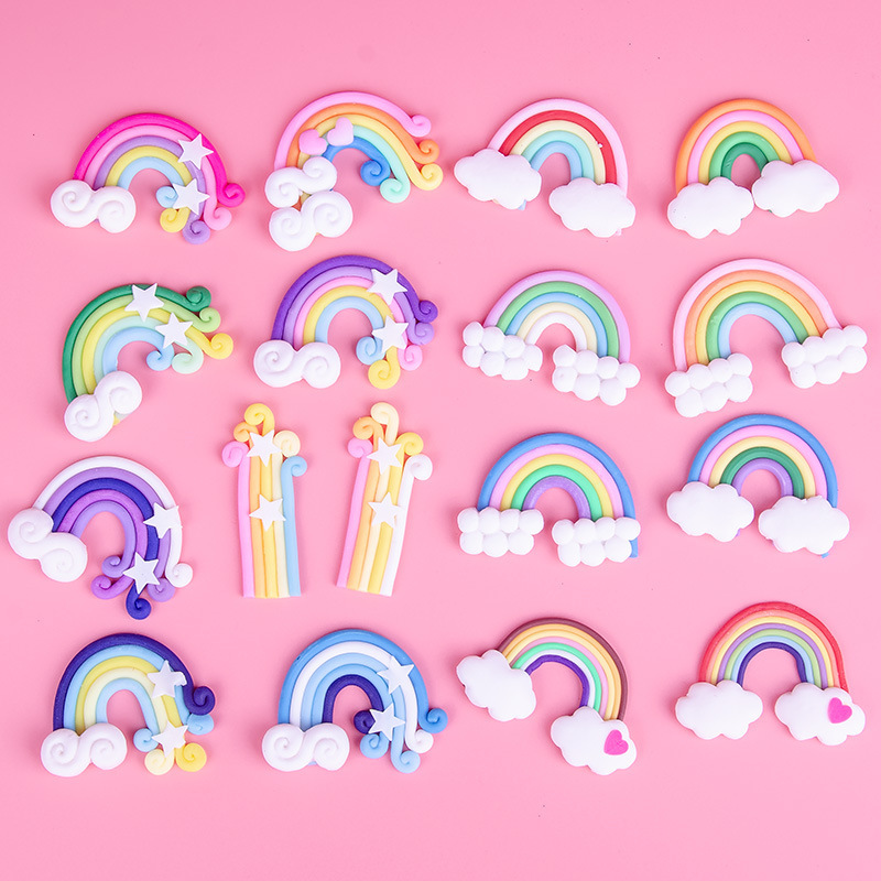 Baking Birthday Cake Decoration Ornaments Children's Birthday Animal Soft Pottery Small Rainbow Plug-in Cake Decoration Accessories Baking Birthday Cake Decoration Ornaments Children's Birthday Animal Soft Pottery Small Rainbow Plug-in Cake Decoration Accessories