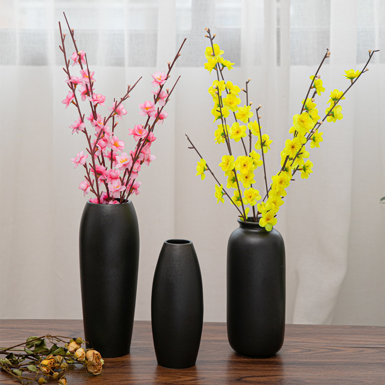 粗陶新中日式花瓶ins陶瓷复古花插创意欧式家居饰品客厅禅意摆件