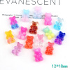 Resin with accessories, earrings, hair accessory, cream materials set, keychain, gradient, with little bears, handmade