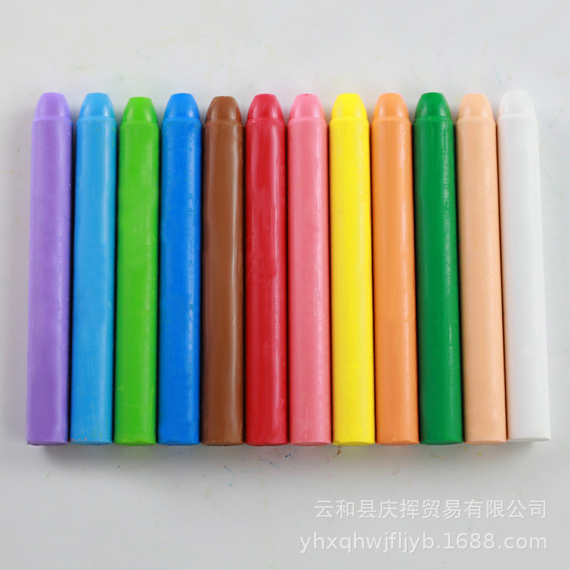 Factory wholesale solid color dust-free water-soluble chalk 12 children graffiti teachers blackboard newspaper chalk