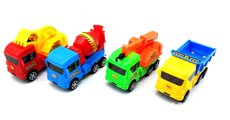 Jialecheng inercia Tire hacia atrás el coche de juguete de ingeniería tamaño pequeño Playa de simulación rompecabezas coche de embalaje independiente fábrica de Ventas Directas