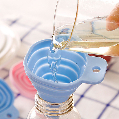 Square telescopic folding funnel kitchen oil leak creative style household liquid distribution mini oil nozzle oil leak wholesale 