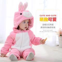 MICHLEY cross-border baby spring and autumn clothes infant and toddler jumpsuits flannel animal-shaped romper jumpsuits