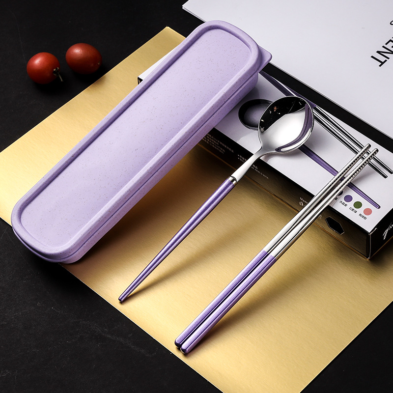 Portugal 304 portátil vajilla traje cuchara Tenedor palillos Nordic viaje casa Estudiante Adulto regalo