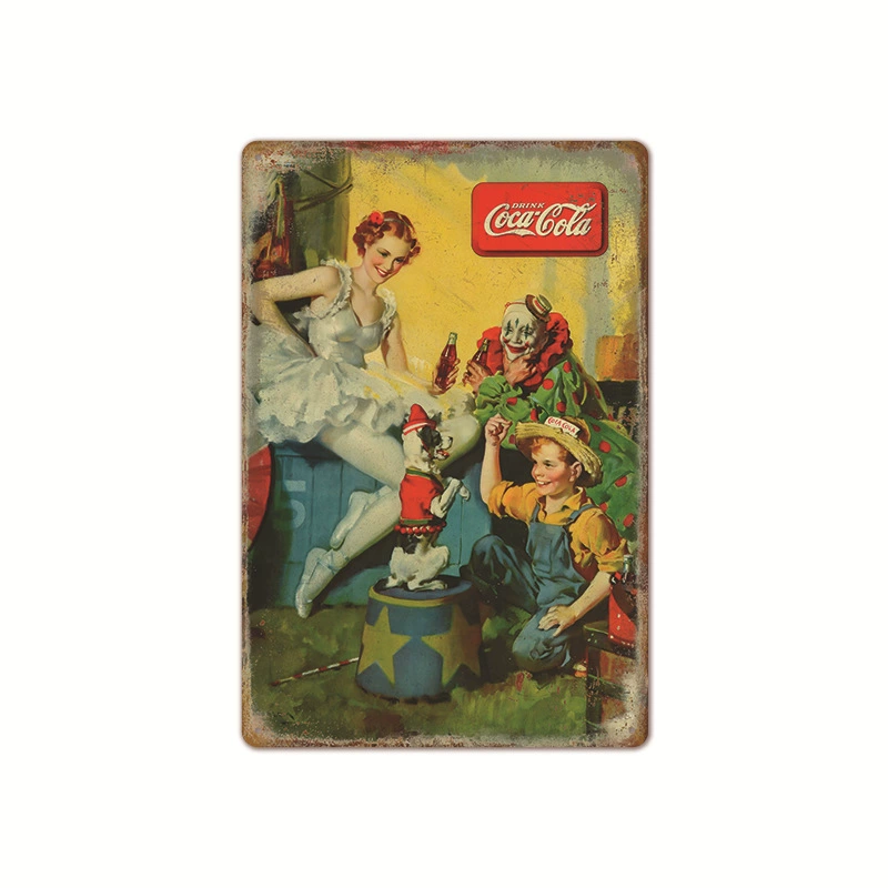 Безрамный ретро постер Coca-Cola, винтажное барное настенное искусство, размер 20×30×0.025 см