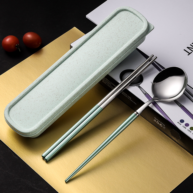 Portugal 304 portátil vajilla traje cuchara Tenedor palillos Nordic viaje casa Estudiante Adulto regalo