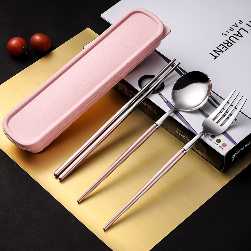 Portugal 304 portátil vajilla traje cuchara Tenedor palillos Nordic viaje casa Estudiante Adulto regalo