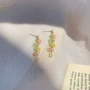 韩国气质镶钻彩色耳环
