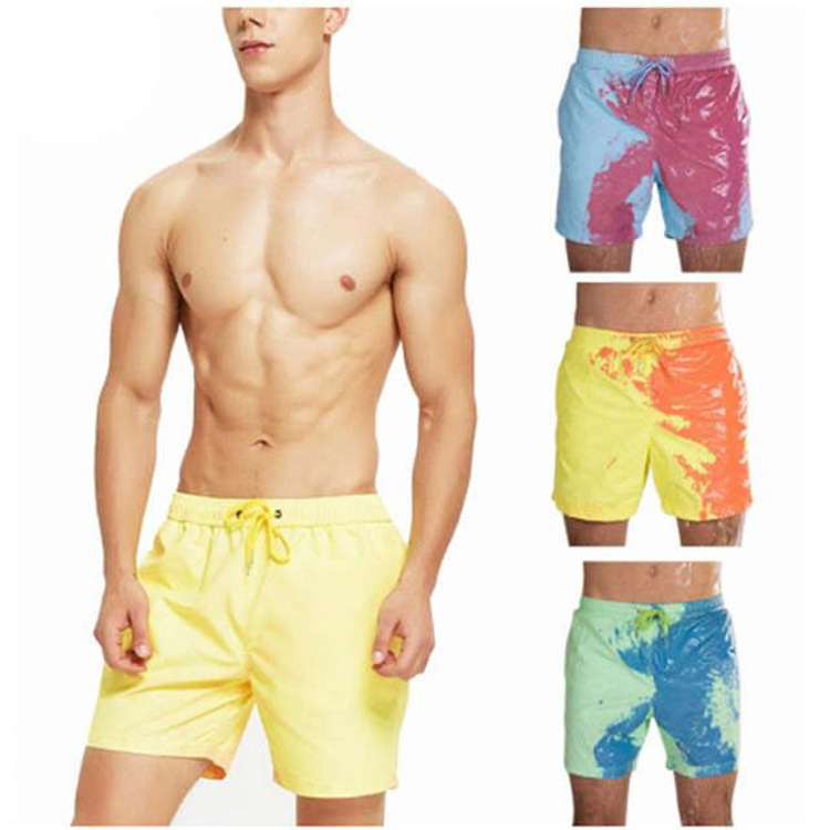 Cross-border e-commerce explosions in water color-changing swimming pants beach pants men's Europe and the United States large size temperature-sensitive color-changing shorts manufacturers in stock