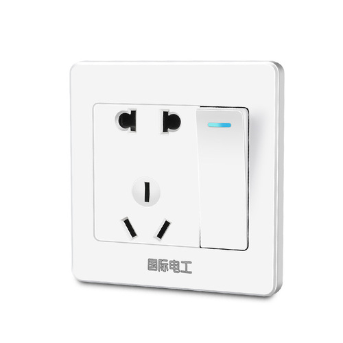 Manufacturer wholesale white engineering switch socket 86 type wall switch panel three holes one open double control five hole socket
