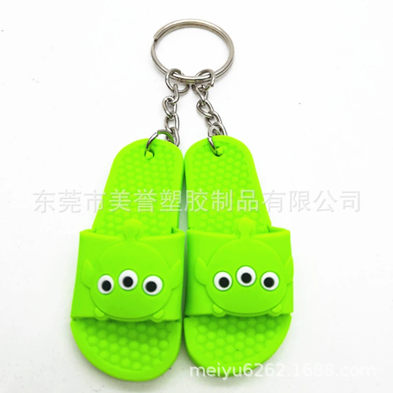 Cartoon slippers, small keychain, cute shoes, doll, USA, scale 1:4