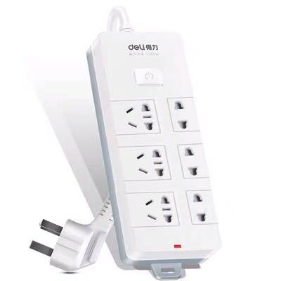 Power outlet model DE111801018169, 3+3 combination socket, power line outlet board with 3-meter and 5-meter full-length power cord, plug-in panel
