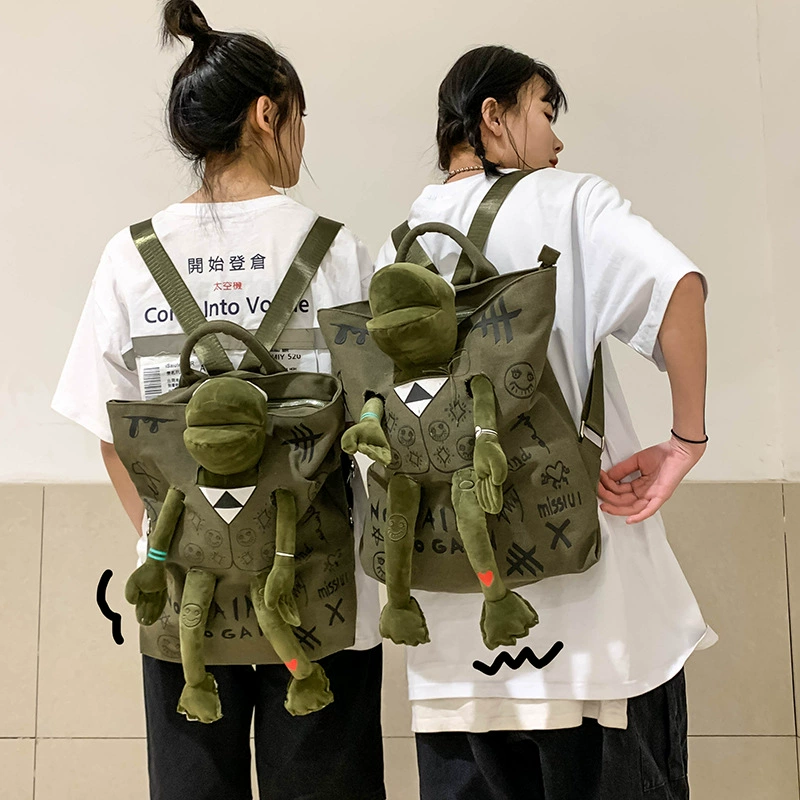 Backpack Universal, Capacious Cute Frog Shoulder Bag for Travel, Lightweight 37×40 cm