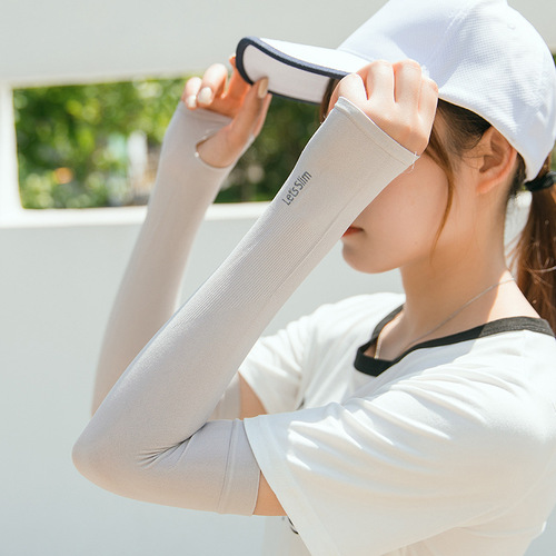 Summer new cool anti-UV solid color ice silk sun protection sleeves outdoor driving arm guards for men and women ice sleeves