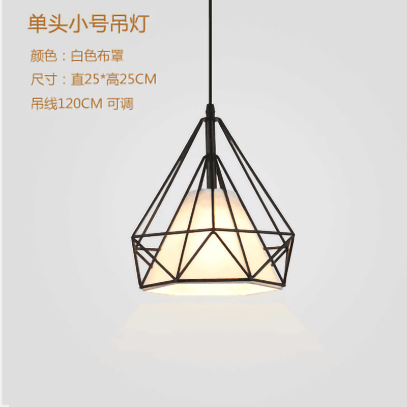 Lámpara de Techo Moderna Nórdica Minimalista para Restaurante, Creativa de Tres Cabezas, Iluminación Comercial para Tiendas, Arte de Iluminación con Barras de Hierro y Diamantes