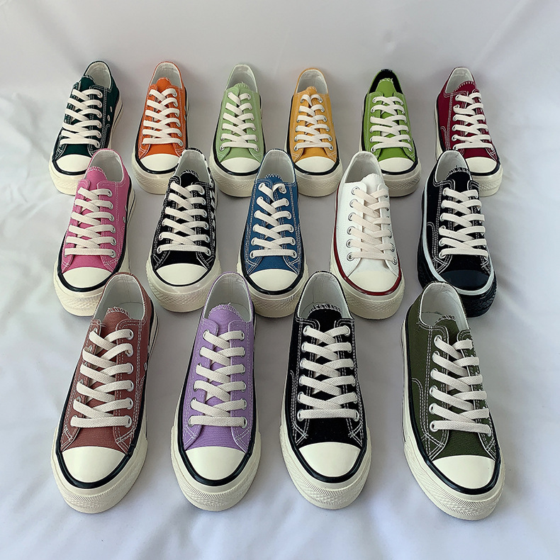 春夏三次硫化亮油低帮帆布鞋女1970s复古经典情侣基础百搭板鞋男
