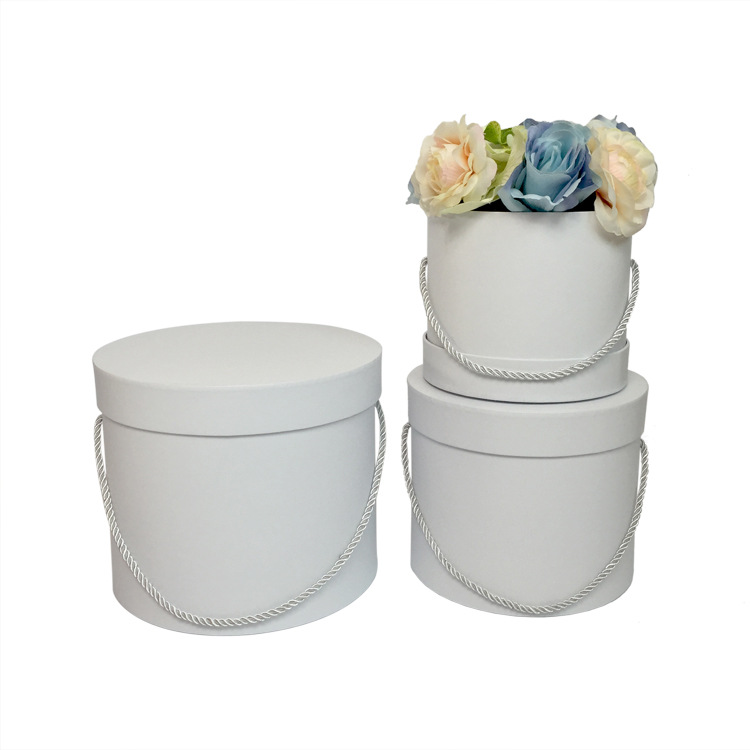 现货批发 纯色 鲜花抱抱桶 圆形抱抱桶圆桶鲜花盒圆形花盒三件套
