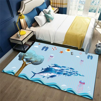 Fitness Floor Mat, Avtomobil döşəmə paspasları - schools-of-fish-and-jellyfish-40x-60cm