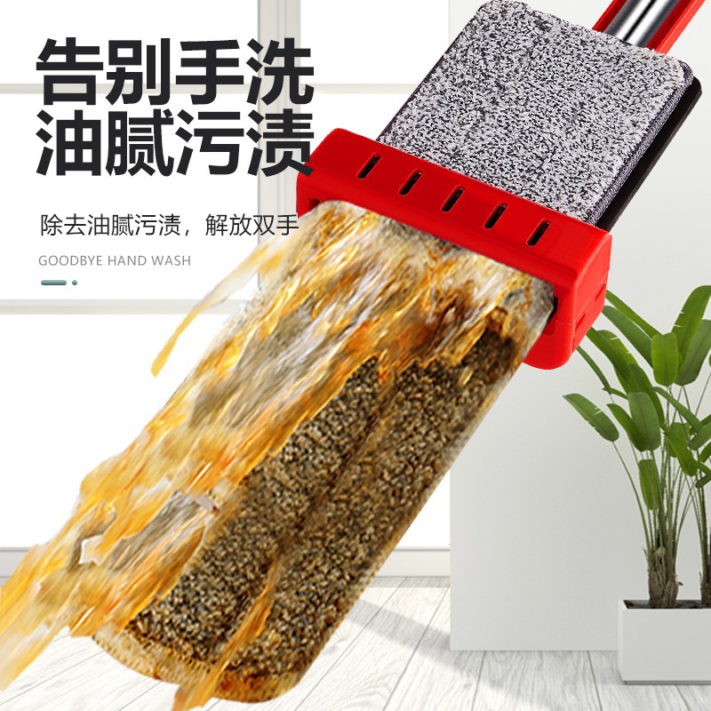 플랫 걸레 가정용 손으로 빨 바닥 걸레 유물 건조 및 습식 이중 사용 걸레 깨끗한 나무 바닥 대형 바닥 걸레