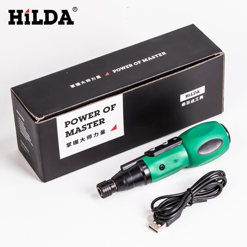 Hilda electric screwdriver batch electric turn set 3.6V household USB mini screwdriver magnetic charging drill