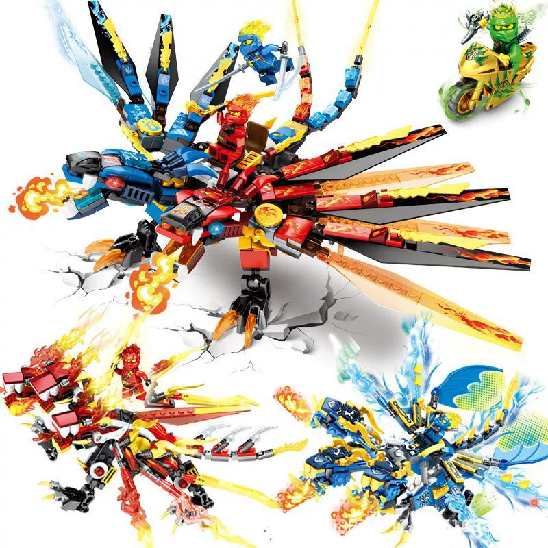 Toy for boys, plastic dragon battle, constructor, small particles