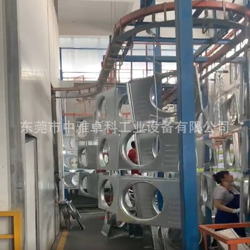 广东自动喷涂设备制造商 空调外壳吊挂在线机器人喷粉线设备