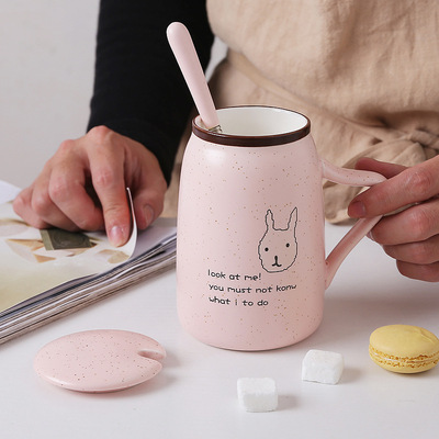ceramics Mug With cover originality personality men and women student Make tea Water cup breakfast milk glass gift