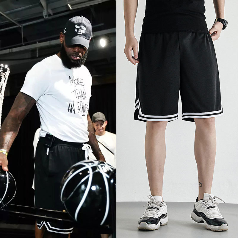 Pantalones cortos de baloncesto deportivos pantalones casuales de los hombres pantalones de los hombres de seda de hielo de verano Pantalones de correr rectos europeos y americanos