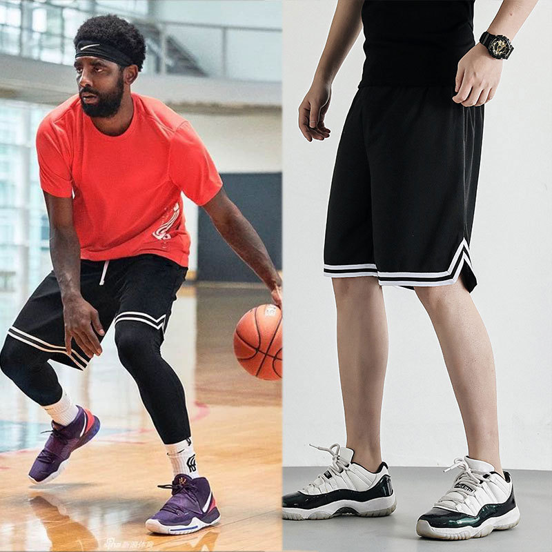 Pantalones cortos de baloncesto deportivos pantalones casuales de los hombres pantalones de los hombres de seda de hielo de verano Pantalones de correr rectos europeos y americanos