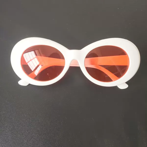 White frame transparent red