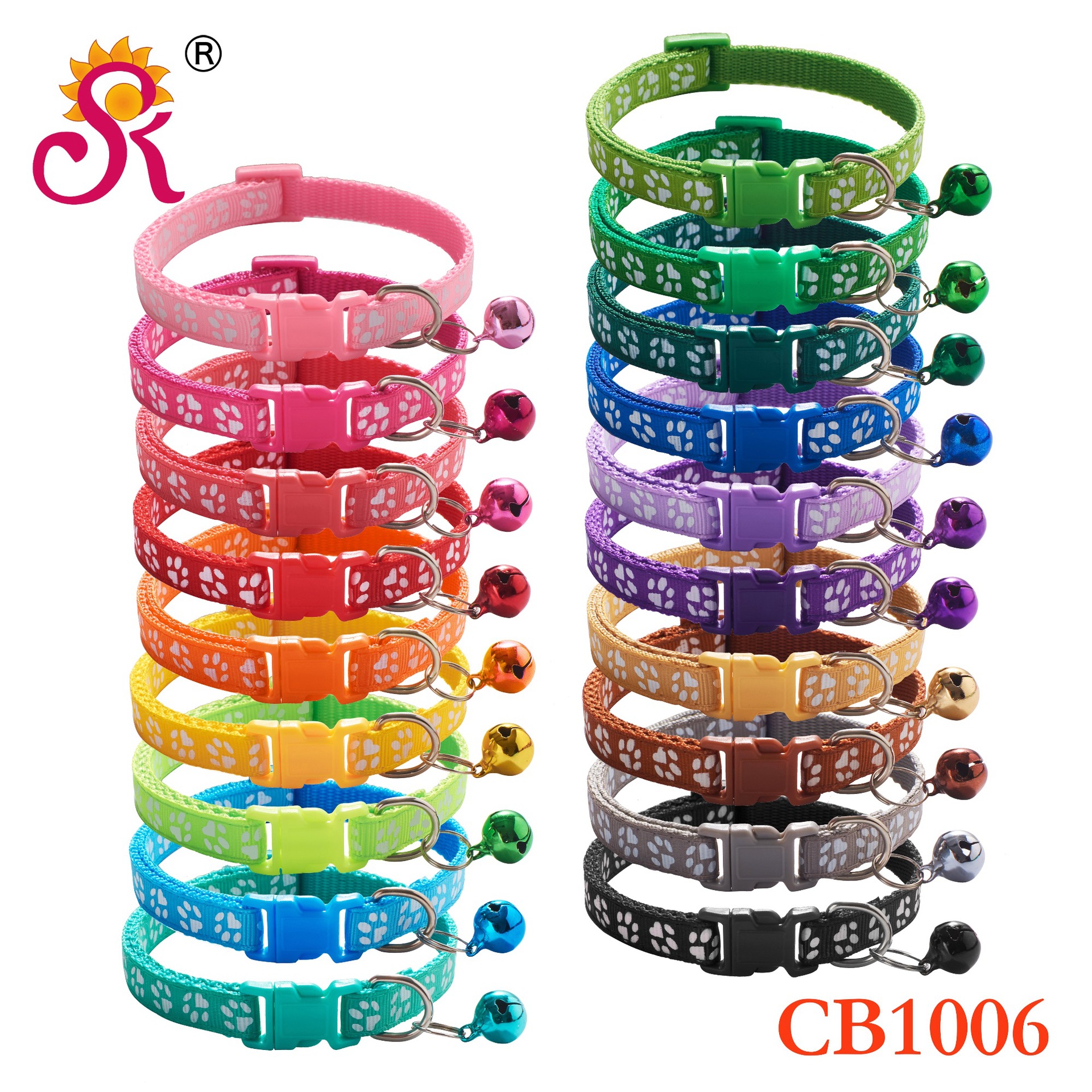 1.0 Huellas de pies de perro collar de perro collar de campana collar de gato venta caliente gran cantidad de tiendas spot