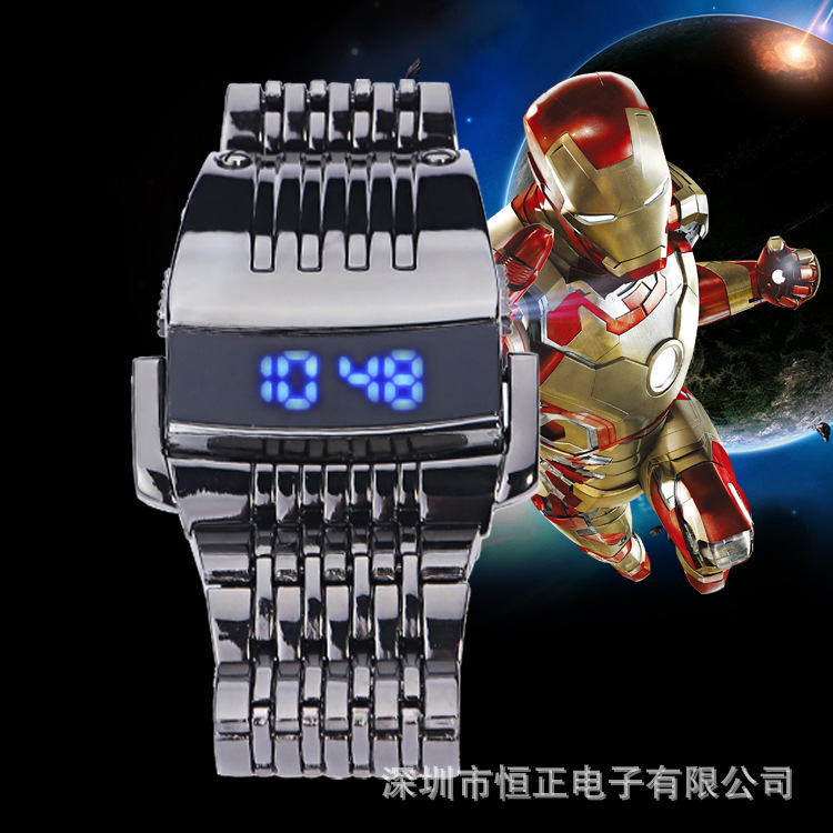 钢铁侠3机器人韩国创意时尚男士led手表 霸气手表男 一件代发批