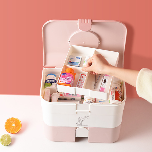 Medicine box household medicine box plastic first aid box portable multi-layer storage box large drawer medicine box