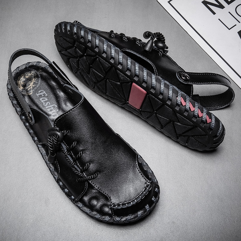 2023 verano nuevas sandalias hechas a mano zapatos de hombre ocio al aire libre playa vadear aguas arriba doble uso transfronterizo más tamaño zapatos de hombre