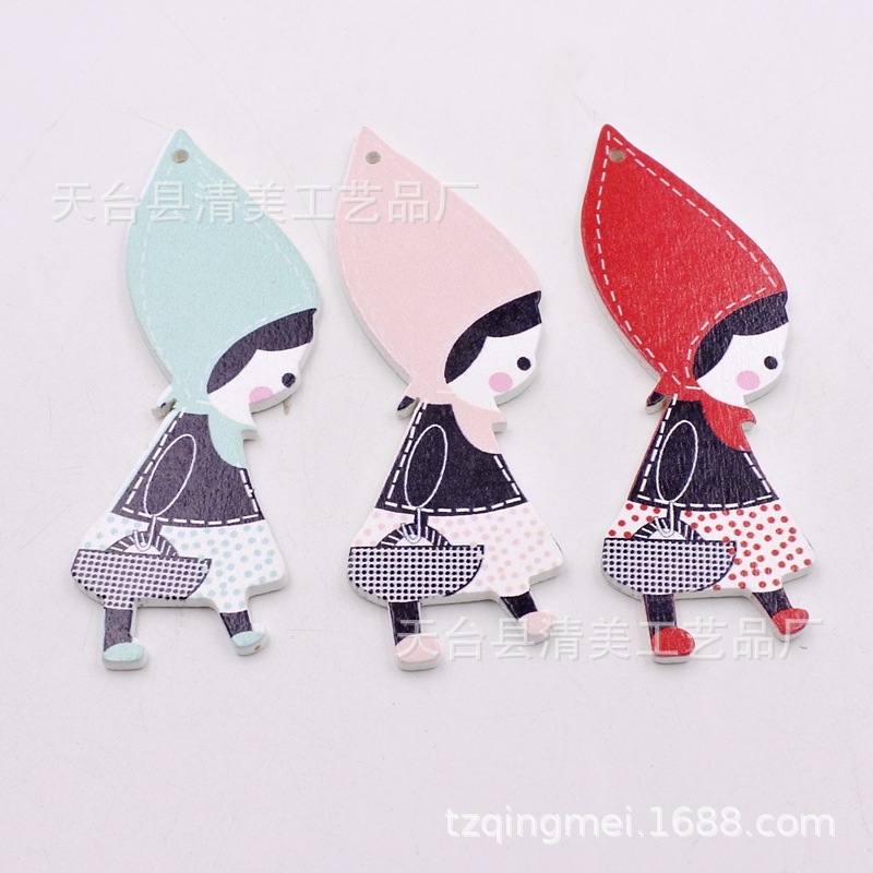 Spot madera colgante de dibujos animados diy etiqueta pintada decoración creativa de manualidades de madera para el hogar