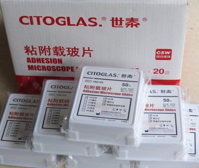 世泰粘附载玻片188105防脱玻片超白玻璃正电荷防脱片50片每盒