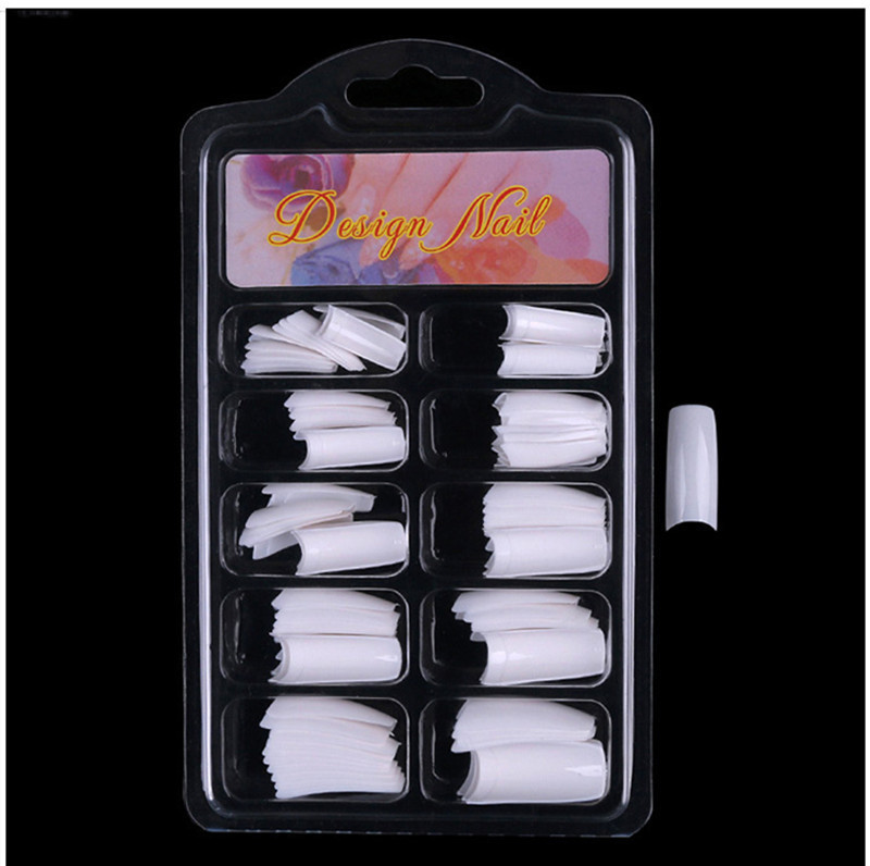 Spot cross-border French half-stick/full-stick nail art tools fake nails natural color transparent color 100 box Spot cross-border French half-stick/full-stick nail art tools fake nails natural color transparent color 100 box