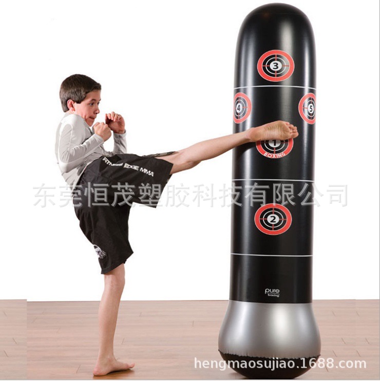 跨境外贸PVC充气拳击沙袋成人抗压搏击柱加厚打击柱不倒翁