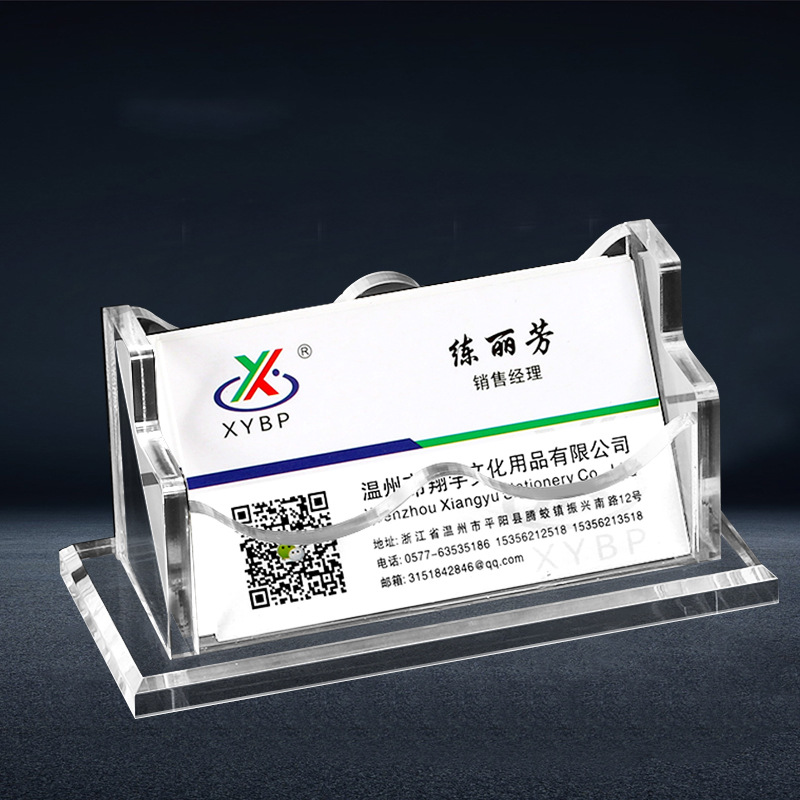 Titular de la tarjeta de visita de escritorio directo de fábrica caja de tarjeta de visita boutique creativa caja de almacenamiento de tarjeta de visita de acrílico