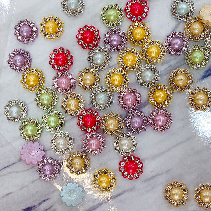 DIY jewelry accessories flat round half surface Sunflower Diamond Mounter ABS imitation pearl mobile phone beauty sticking Diamond DIY jewelry accessories flat round half surface Sunflower Diamond Mounter ABS imitation pearl mobile phone beauty sticking Diamond
