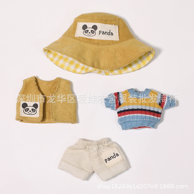 terno de panda panda amarelo / conjunto de quatro peças ob11