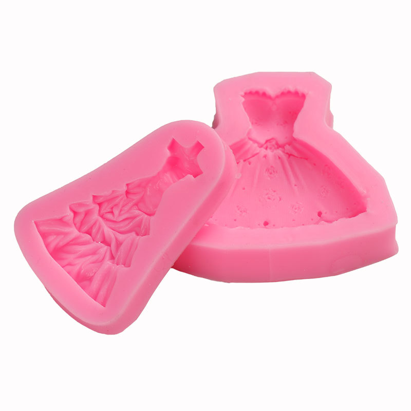 DIY New Wedding tube top dress evening dress Princess dress chocolate silicone mold evening dress baking soft pottery mold