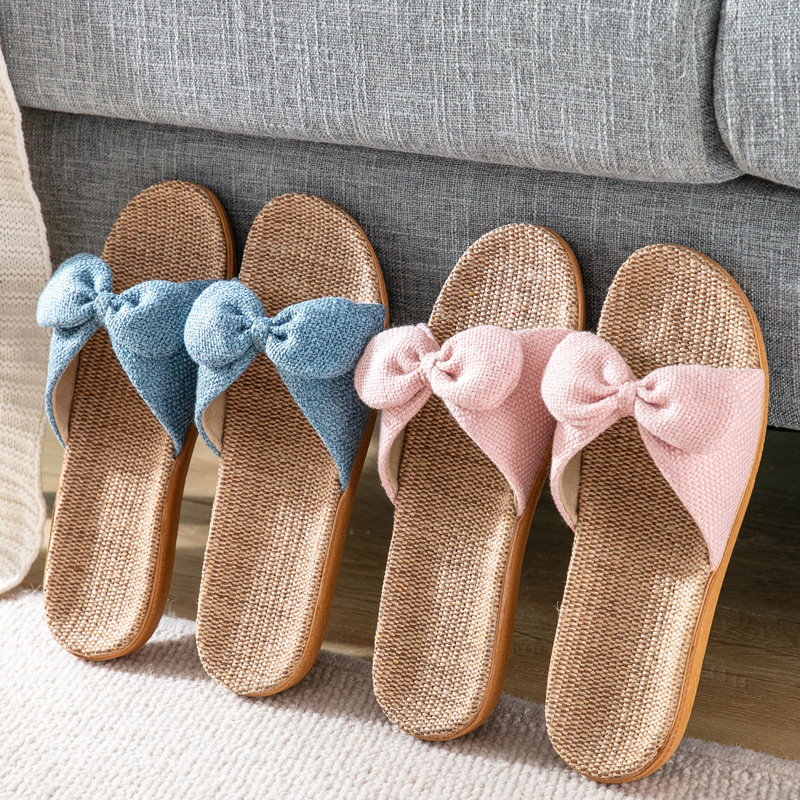 Youerkang butterfly machine New Home slippers home indoor non-slip linen slippers women's slippers factory direct sales