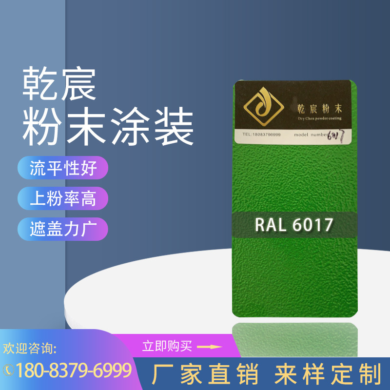 粉末涂料色卡热固性颜塑 喷刮静电6017桔纹6018平光邹纹静电粉