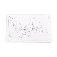 儿童DIY空白填色拼图  热转印纸质拼图韩国地图 手工拼贴益智玩具