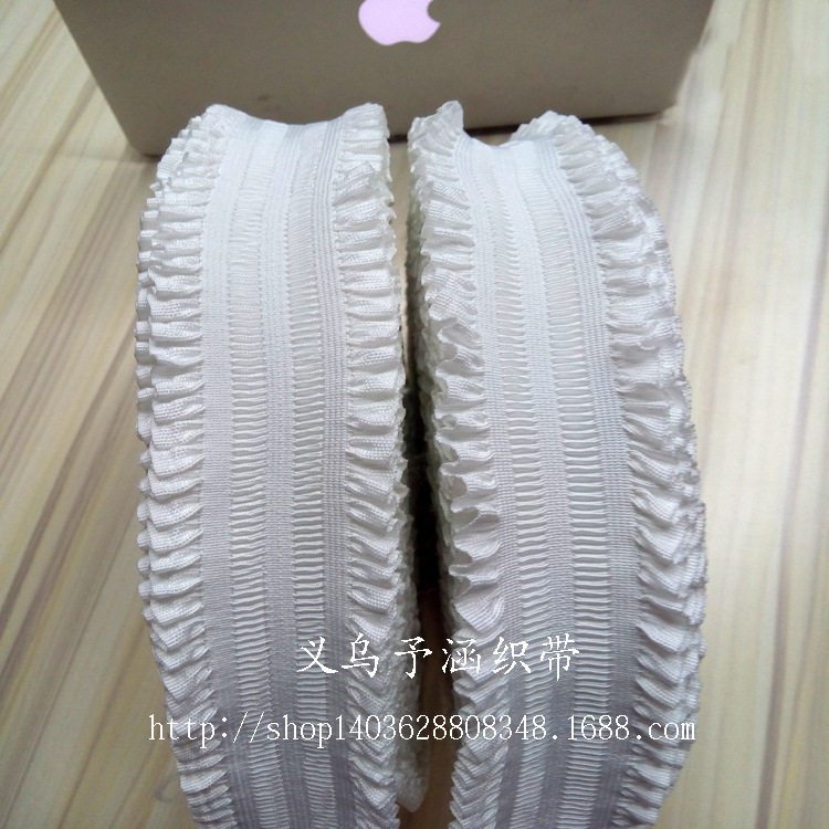 DIY辅料 荷叶花边纹木耳褶皱 宫廷复古束腰牙边纹松紧带 30米/卷